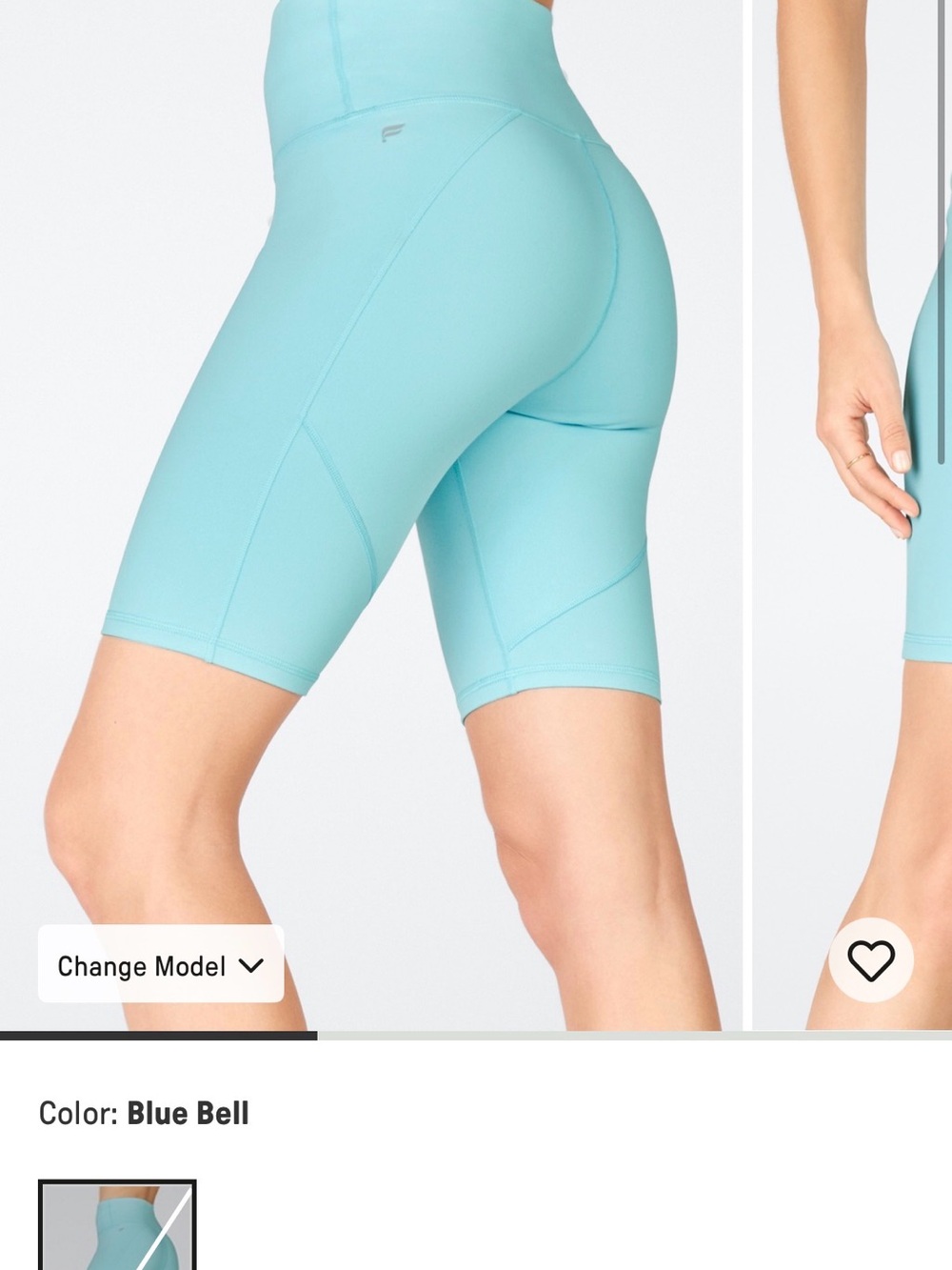 Fabletics Light Blue High-Rise Bike Shorts